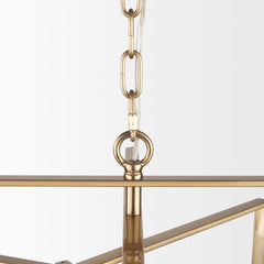 Colleen Antiqued Gold Metal 4-Light Chandelier
