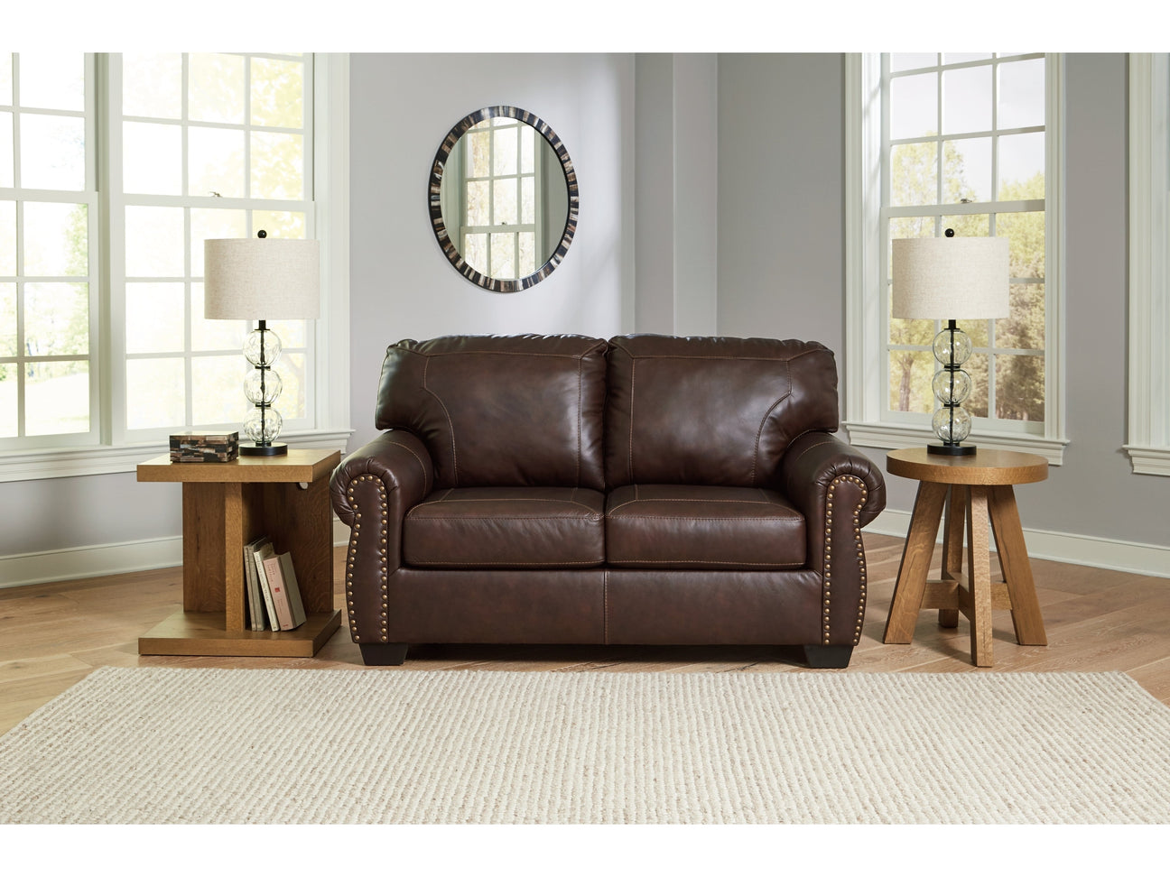 Colleton Dark Brown Loveseat - Ornate Home