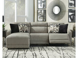 Colleyville Stone 3-Piece Power Reclining Sectional with Chaise - Ornate Home