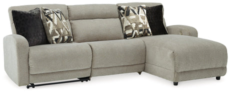Colleyville Stone 3-Piece Power Reclining Sectional with Chaise - Ornate Home