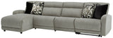 Colleyville Stone 4-Pc Power Reclining Sectional with Chaise - Ornate Home
