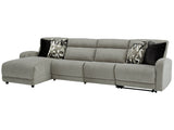 Colleyville Stone 4-Pc Power Reclining Sectional with Chaise - Ornate Home