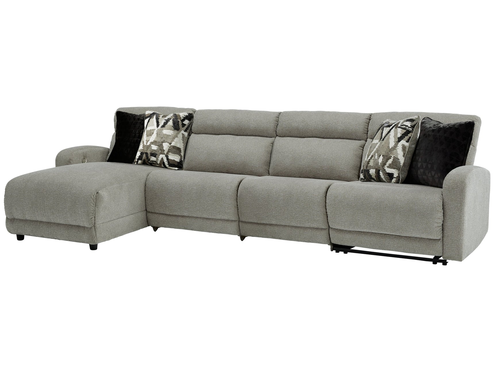 Colleyville Stone 4-Pc Power Reclining Sectional with Chaise - Ornate Home