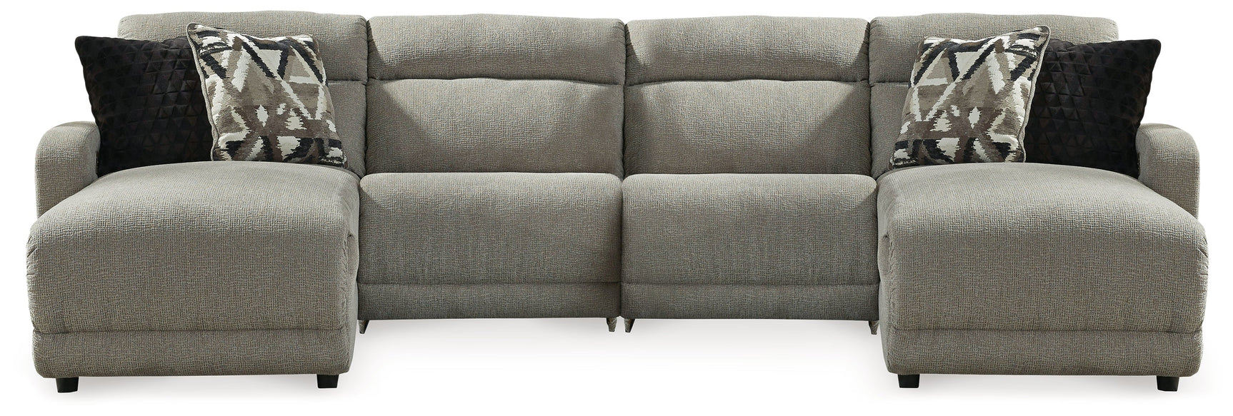 Colleyville Stone 4pc Power Reclining Sectional with Chaise - Ornate Home