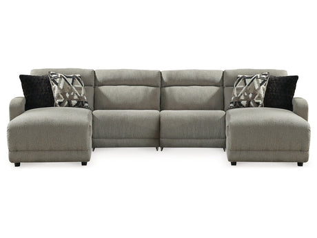 Colleyville Stone 4pc Power Reclining Sectional with Chaise - Ornate Home
