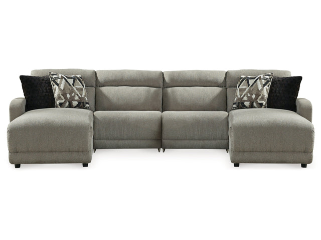 Colleyville Stone 4pc Power Reclining Sectional with Chaise - Ornate Home