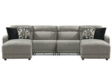 Colleyville Stone 4pc Power Reclining Sectional with Chaise - Ornate Home