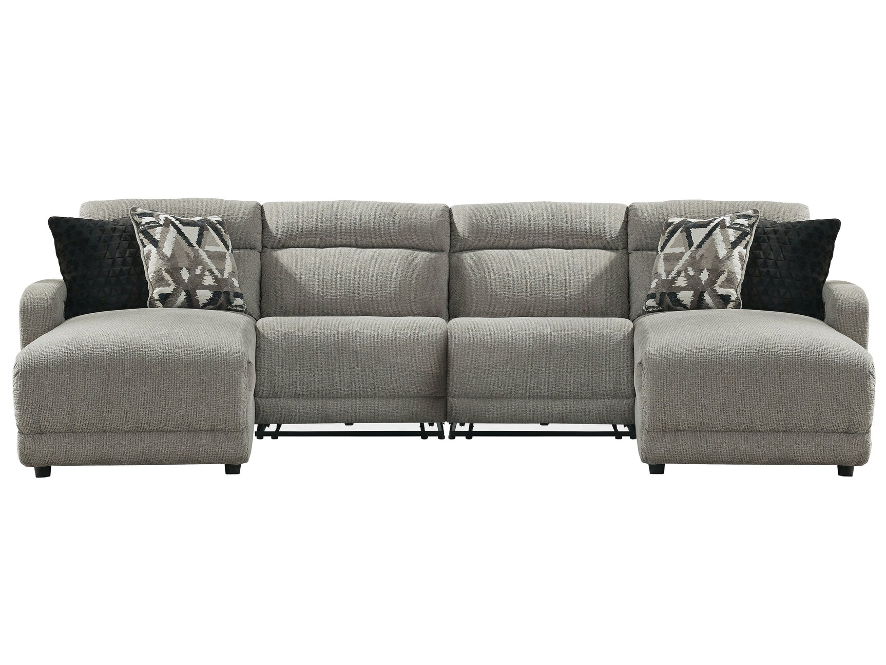 Colleyville Stone 4pc Power Reclining Sectional with Chaise - Ornate Home