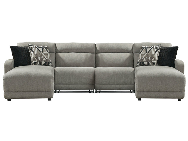 Colleyville Stone 4pc Power Reclining Sectional with Chaise - Ornate Home