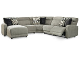 Colleyville Stone 5-Piece Power Reclining Sectional with Chaise - Ornate Home