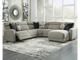 Colleyville Stone 5-Piece Power Reclining Sectional with Chaise - Ornate Home