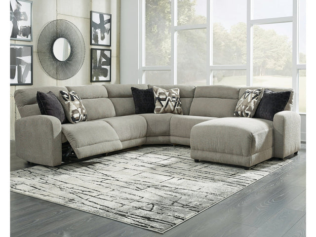 Colleyville Stone 5-Piece Power Reclining Sectional with Chaise - Ornate Home