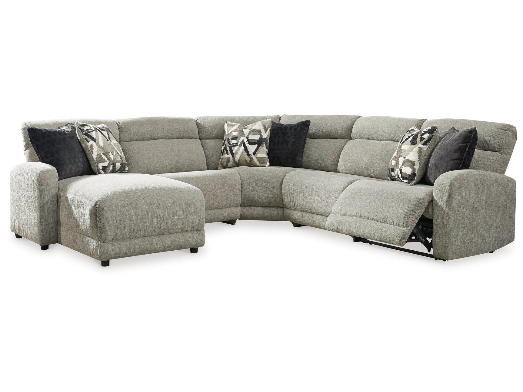 Colleyville Stone 5-Piece Power Reclining Sectional with Chaise - Ornate Home