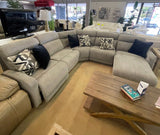 Colleyville Stone 5pc Power Reclining Sectional w/ RAF Chaise - Ornate Home