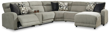 Colleyville Stone 6-Piece Power Reclining Sectional with Chaise - Ornate Home
