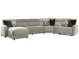 Colleyville Stone 6-Piece Power Reclining Sectional with Left Chaise - Ornate Home