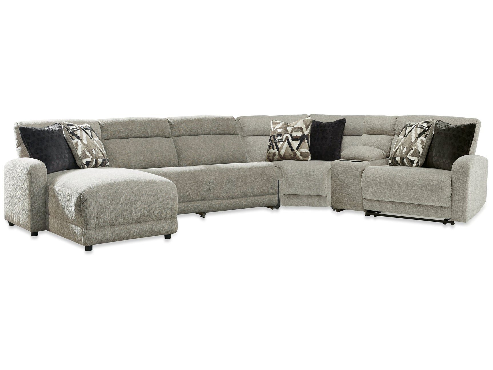 Colleyville Stone 6-Piece Power Reclining Sectional with Left Chaise - Ornate Home