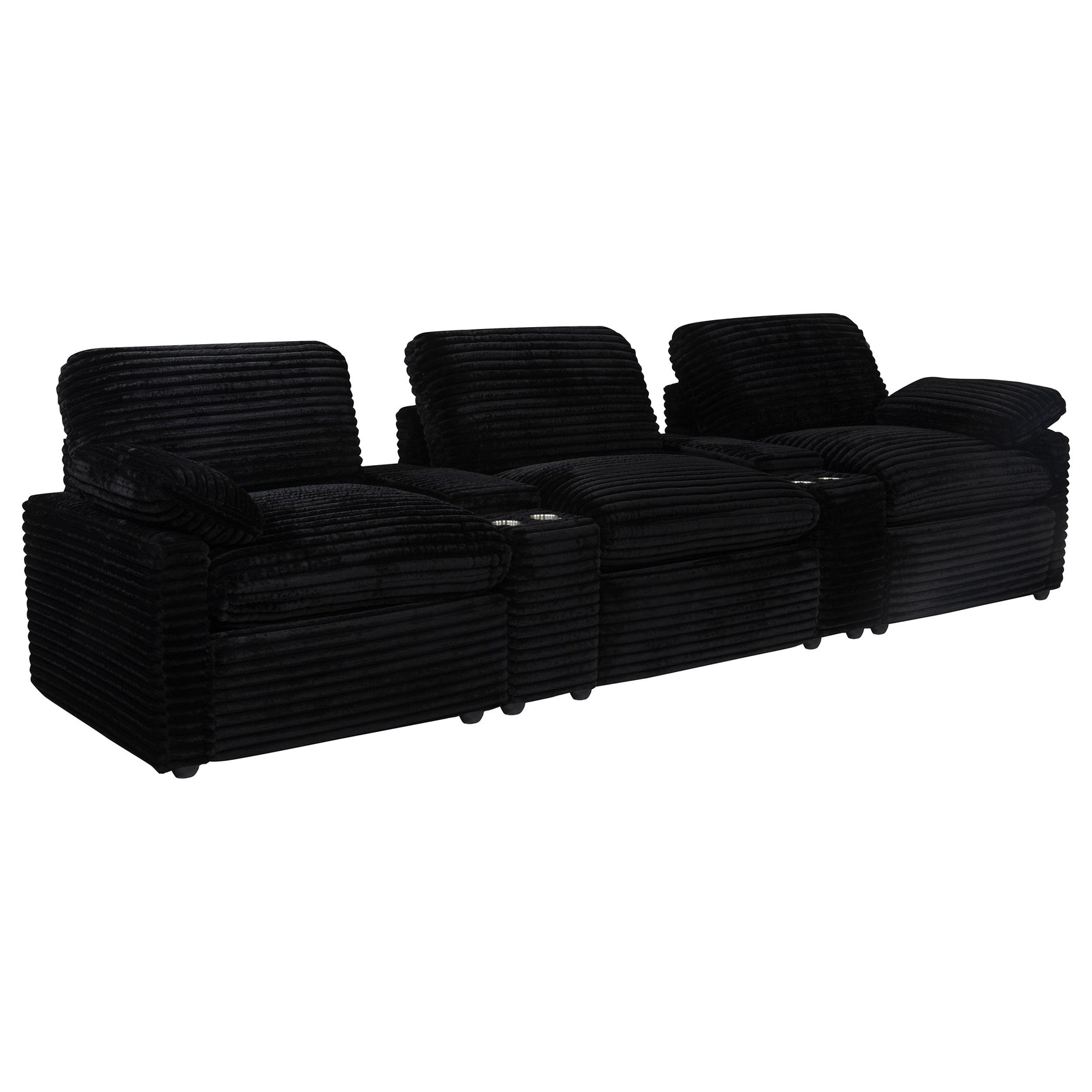 Collins Black 5-Piece Power Reclining Home Theater Seating - Ornate Home