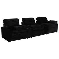 Collins Black 5-Piece Power Reclining Home Theater Seating - Ornate Home