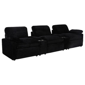 Collins Black 5-Piece Power Reclining Home Theater Seating - Ornate Home