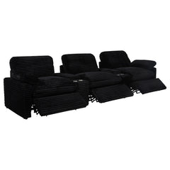 Collins Black 5-Piece Power Reclining Home Theater Seating - Ornate Home