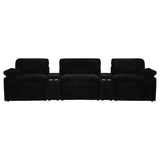 Collins Black 5-Piece Power Reclining Home Theater Seating - Ornate Home