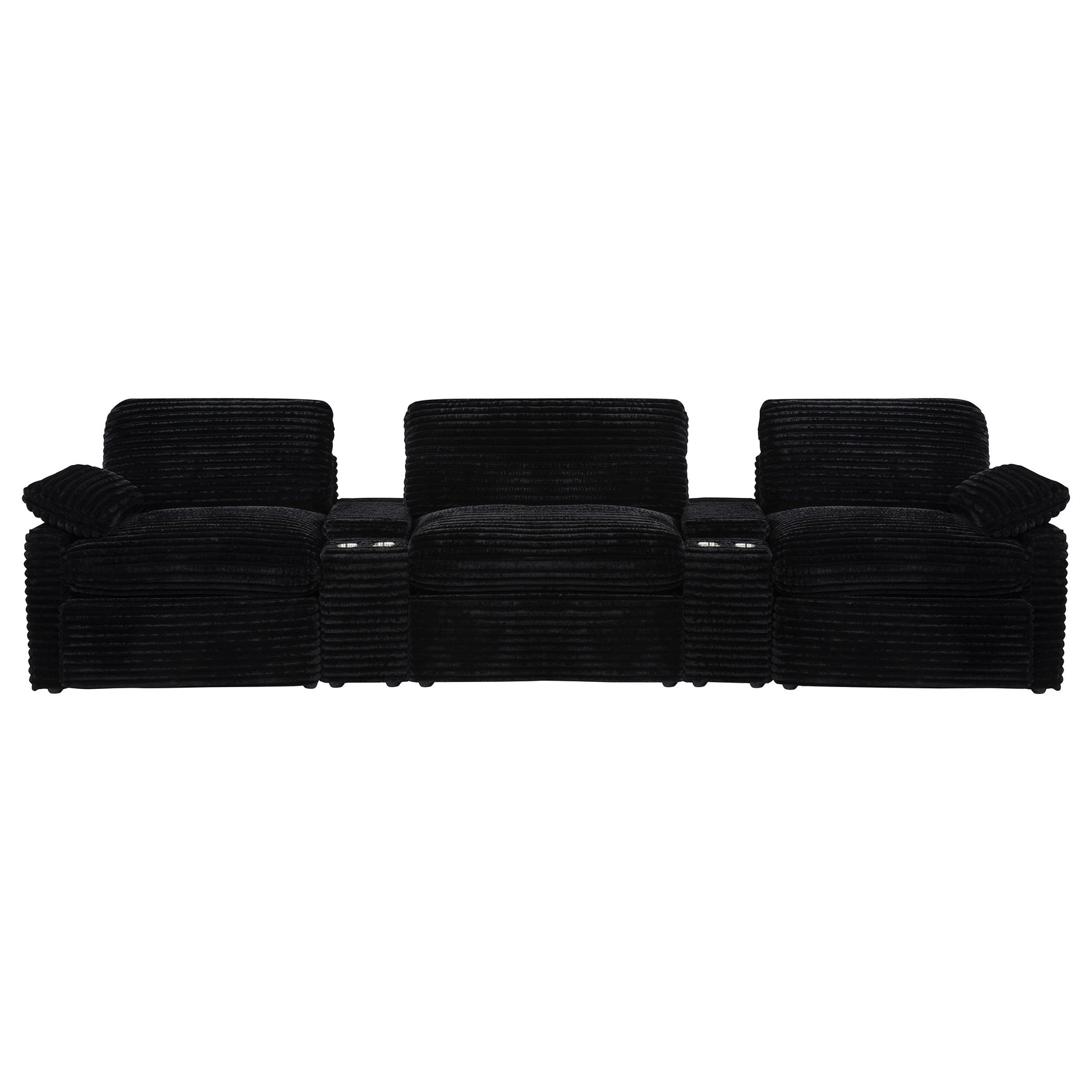 Collins Black 5-Piece Power Reclining Home Theater Seating - Ornate Home