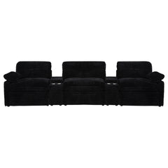 Collins Black 5-Piece Power Reclining Home Theater Seating - Ornate Home