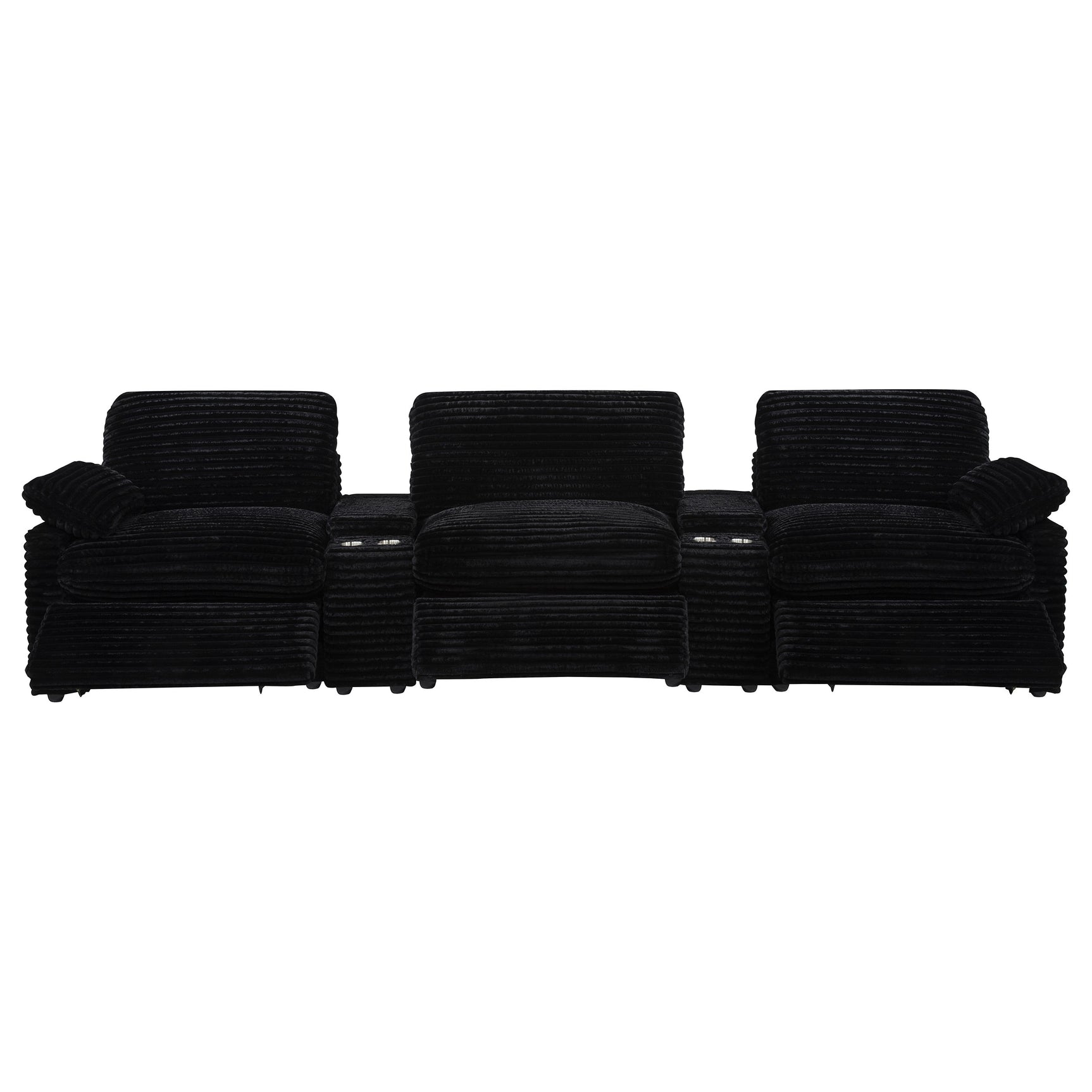 Collins Black 5-Piece Power Reclining Home Theater Seating - Ornate Home