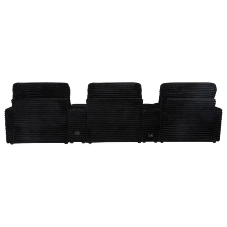 Collins Black 5-Piece Power Reclining Home Theater Seating - Ornate Home