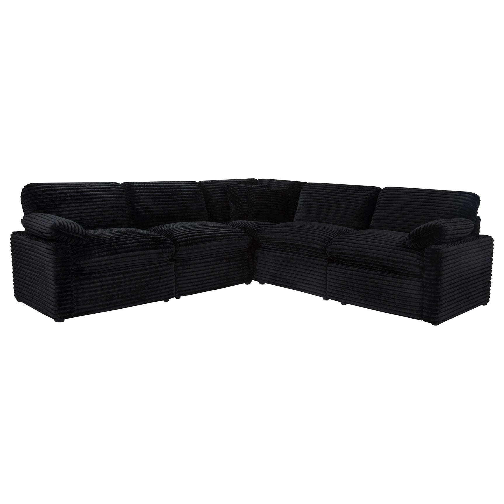 Collins Black 5-piece Modular Power Reclining Sectional - Ornate Home