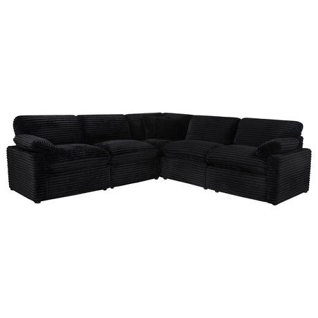 Collins Black 5-piece Modular Power Reclining Sectional - Ornate Home