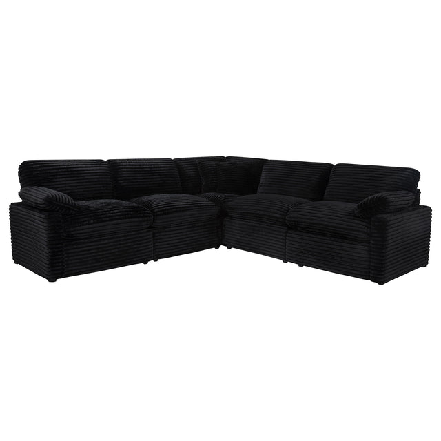 Collins Black 5-piece Modular Power Reclining Sectional - Ornate Home