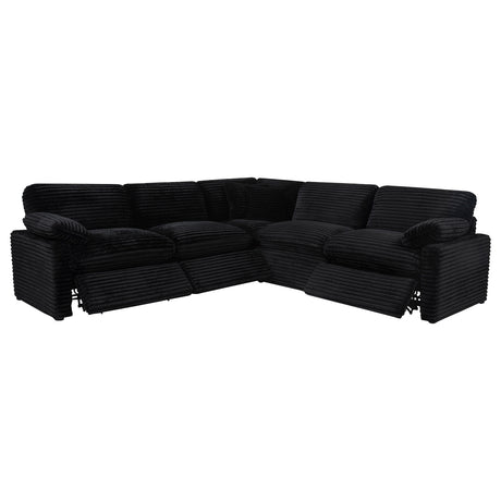Collins Black 5-piece Modular Power Reclining Sectional - Ornate Home