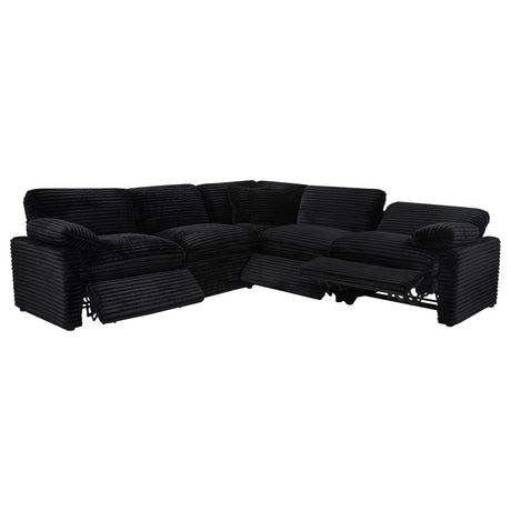 Collins Black 5-piece Modular Power Reclining Sectional - Ornate Home