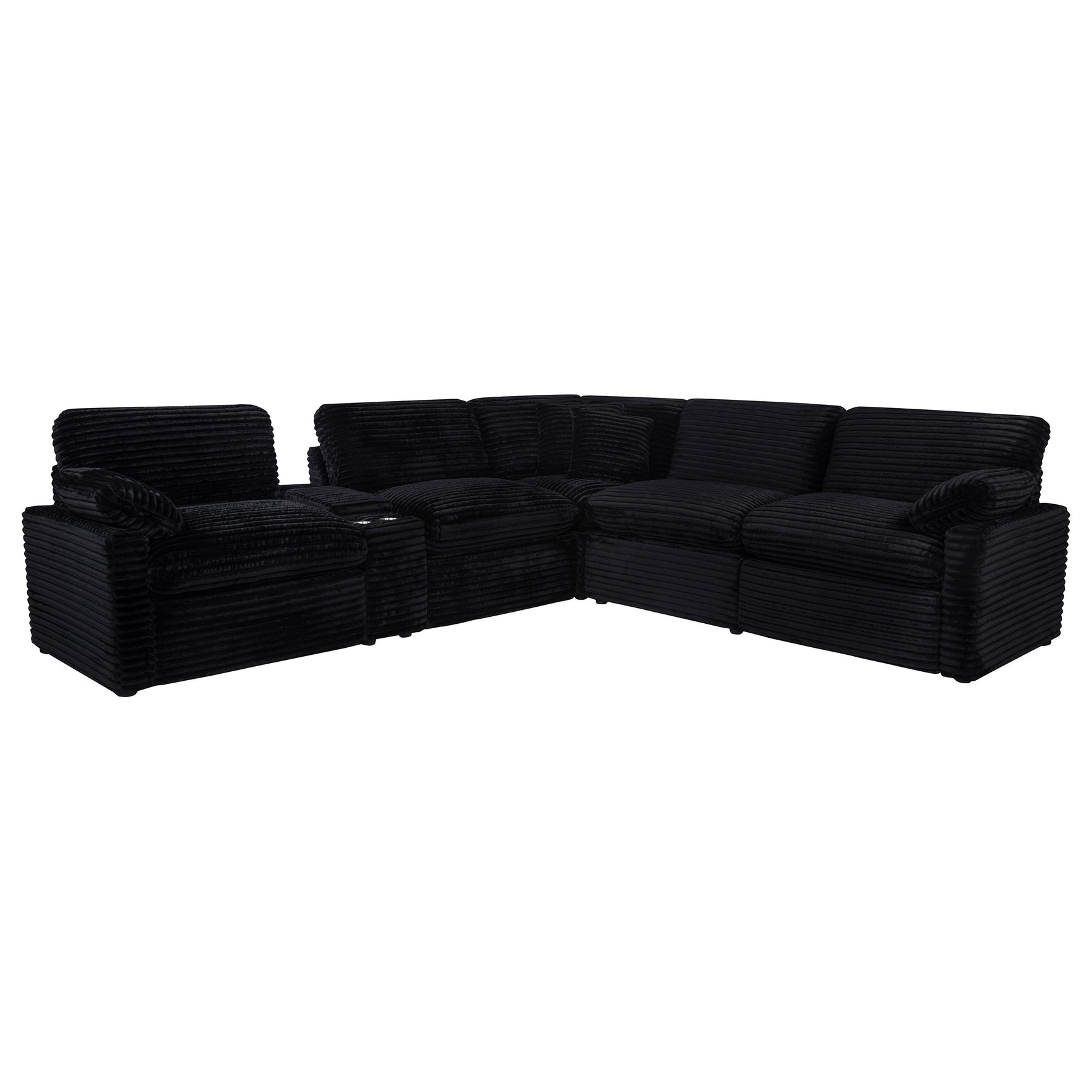 Collins Black 6-piece Modular Power Reclining Sectional - Ornate Home