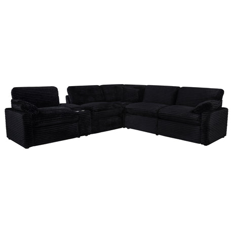 Collins Black 6-piece Modular Power Reclining Sectional - Ornate Home