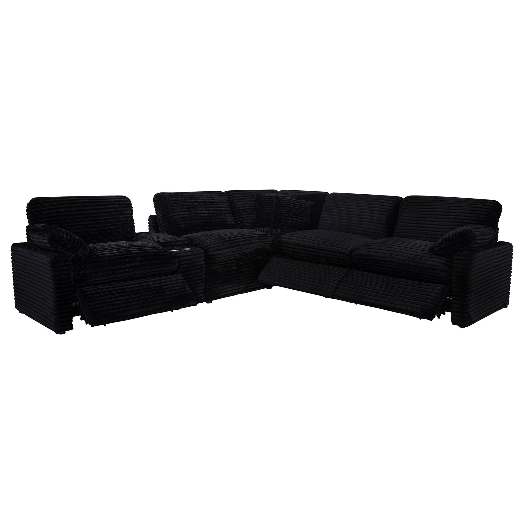 Collins Black 6-piece Modular Power Reclining Sectional - Ornate Home