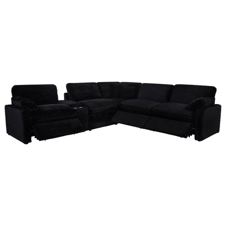 Collins Black 6-piece Modular Power Reclining Sectional - Ornate Home