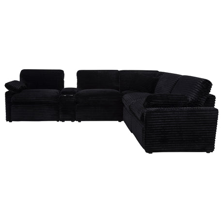 Collins Black 6-piece Modular Power Reclining Sectional - Ornate Home