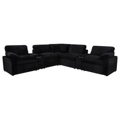 Collins Black 7-piece Modular Power Reclining Sectional - Ornate Home