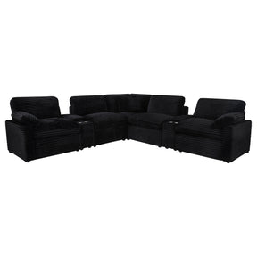 Collins Black 7-piece Modular Power Reclining Sectional - Ornate Home