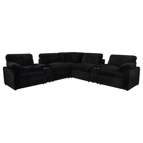 Collins Black 7-piece Modular Power Reclining Sectional - Ornate Home