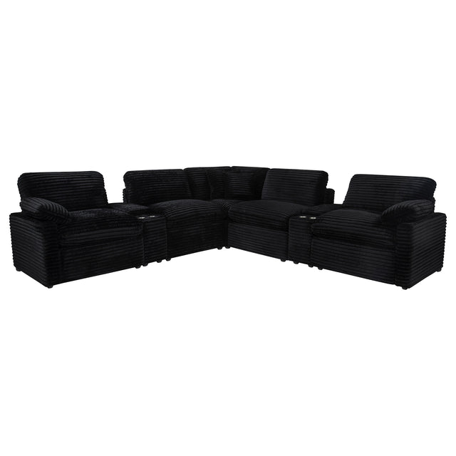 Collins Black 7-piece Modular Power Reclining Sectional - Ornate Home