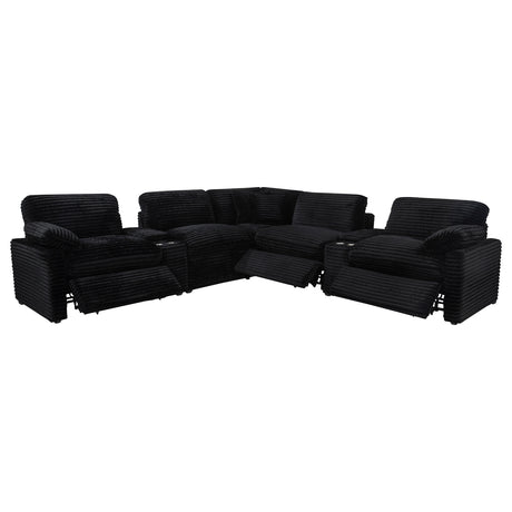 Collins Black 7-piece Modular Power Reclining Sectional - Ornate Home