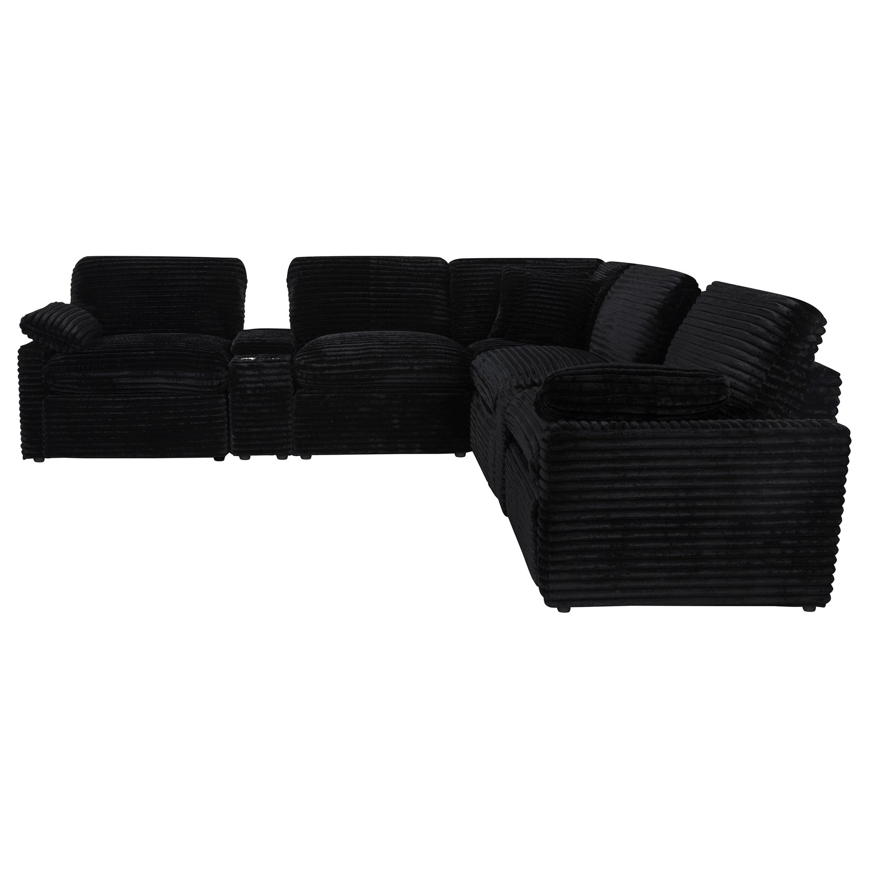 Collins Black 7-piece Modular Power Reclining Sectional - Ornate Home