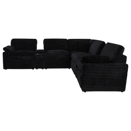 Collins Black 7-piece Modular Power Reclining Sectional - Ornate Home