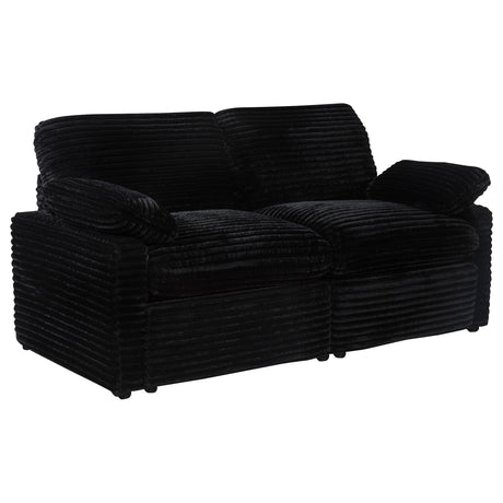 Collins Black Modular Power Loveseat - Ornate Home