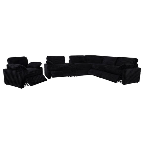 Collins Black Upholstered Power Recliner Chair - Ornate Home