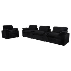 Collins Black Upholstered Power Recliner Chair - Ornate Home
